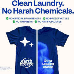 Earth Breeze Laundry Detergent Sheets Fragrance-Free 180 Loads | Eco Liquidless Soap - Travel-Friendly for Hot & Cold Cycles, Tackles Tough Stains & Odors